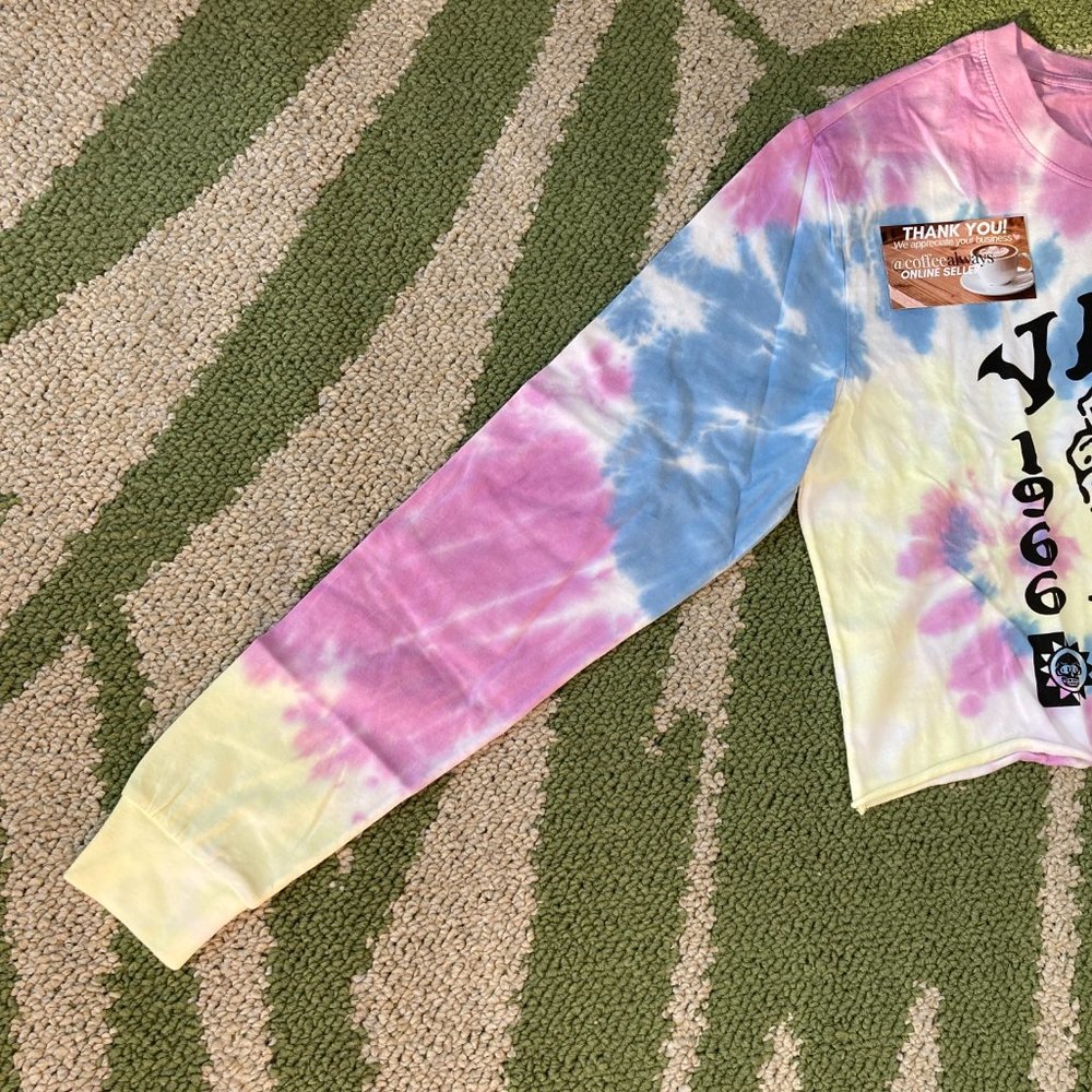 Vans Off The Wall Tie-Dye Crop Long Sleeve T-Shirt Women's NWT - Picture 8 of 11